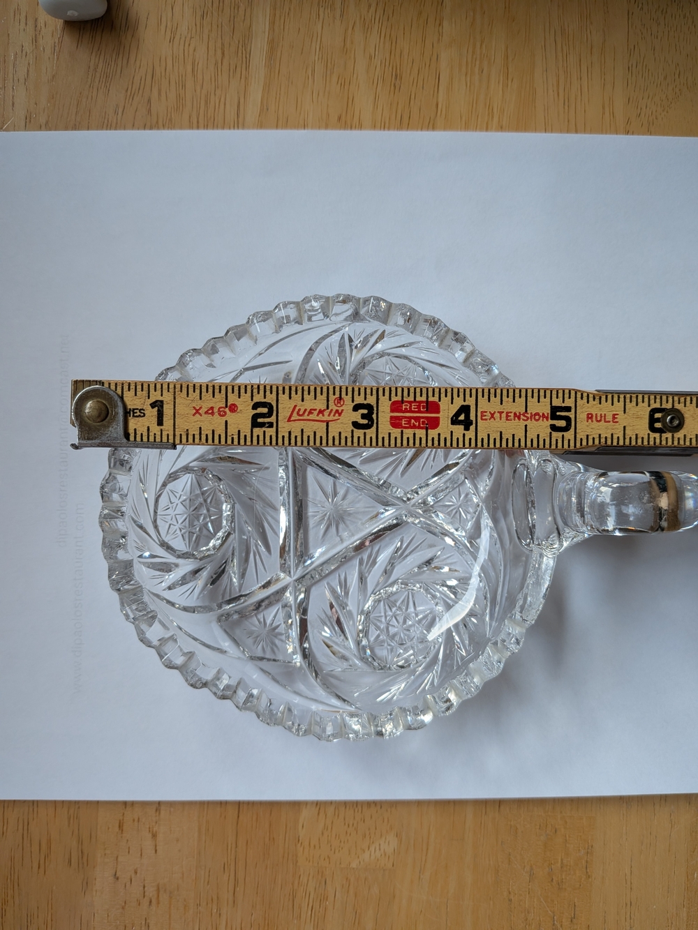 Cut Crystal Divided Candy Dish - Clear Glass